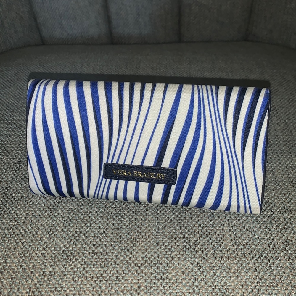 VERA BRADLEY EYEGLASS CASE Blue Wavy Stripe